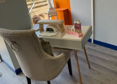 Chic nail station at K G Beauty - Located within Enliven, Edinburgh, Scotland, GB, showcasing elegance and style.