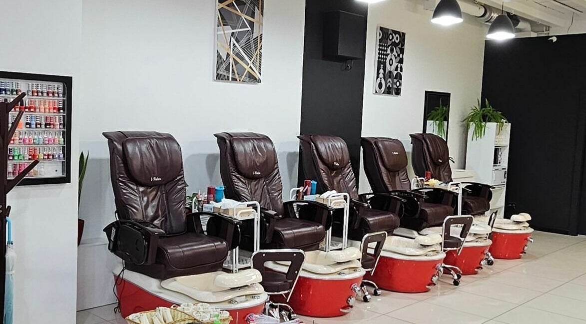 Luxurious pedicure chairs at Queen Beauty Salon, Wellington, NZ, offering a relaxing wellness experience.