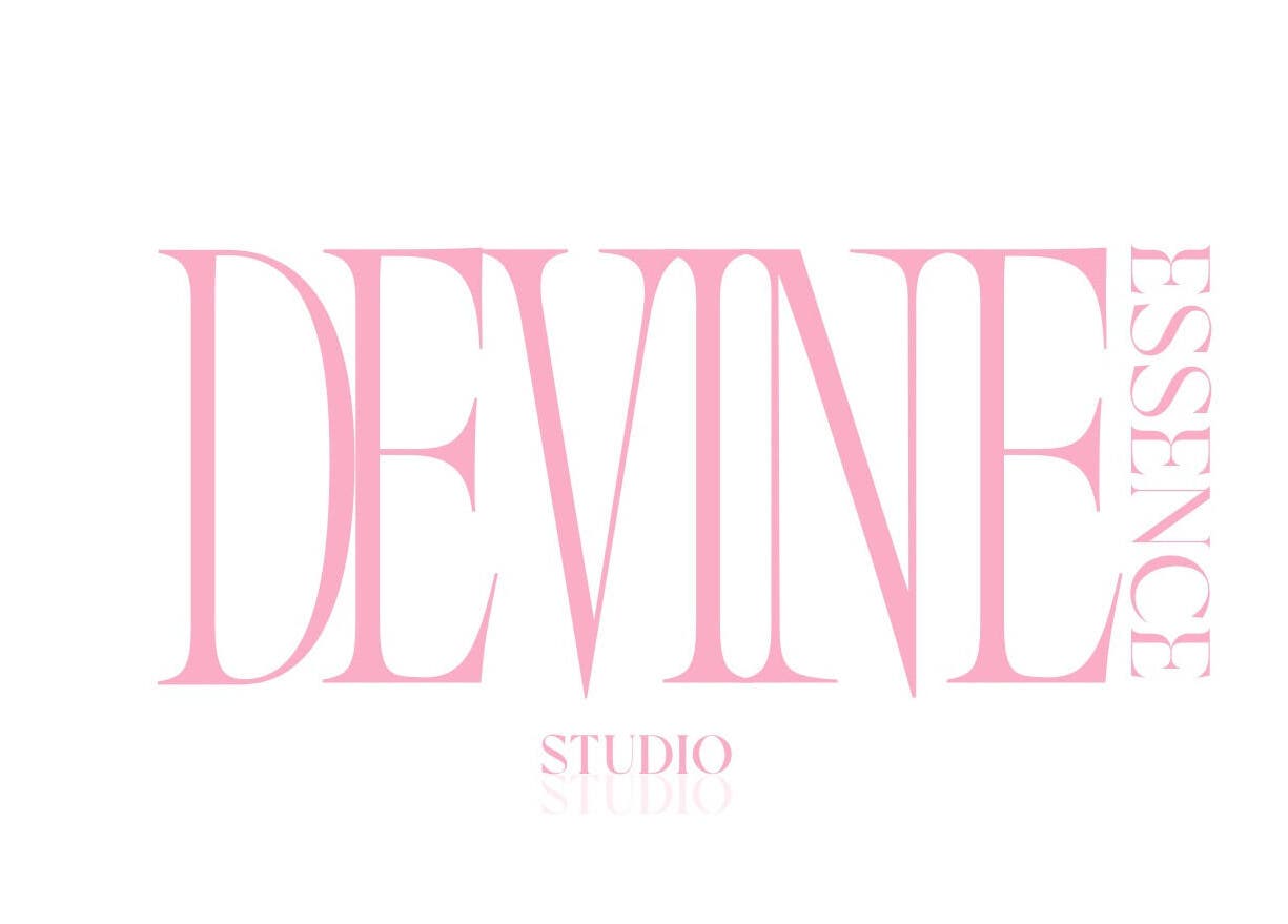Devine Essence studio logo in pink showcasing elegance, located in Willemstad, CW.