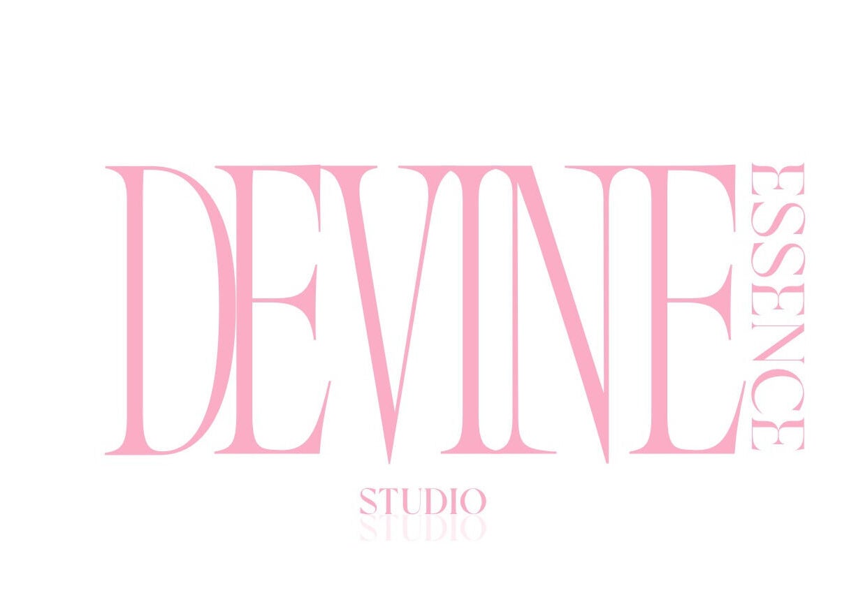 Devine Essence studio logo in pink showcasing elegance, located in Willemstad, CW.