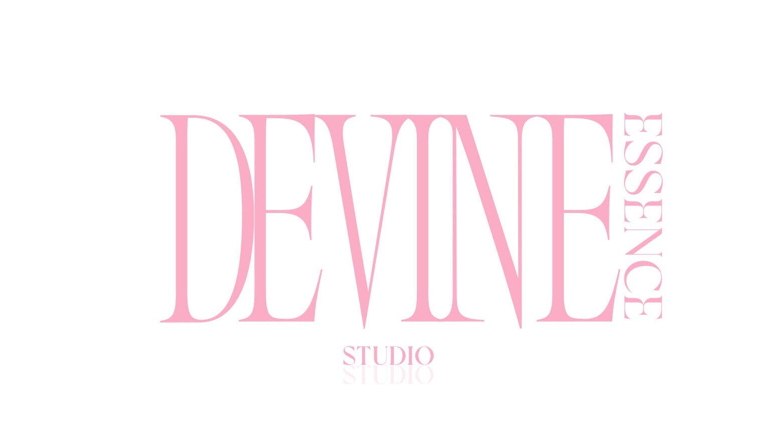 Devine Essence studio logo in pink showcasing elegance, located in Willemstad, CW.