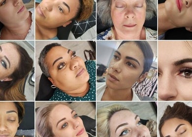 Collage of clients with styled brows at Fabulaze Beauty Studio, Cape Town, Western Cape, ZA.