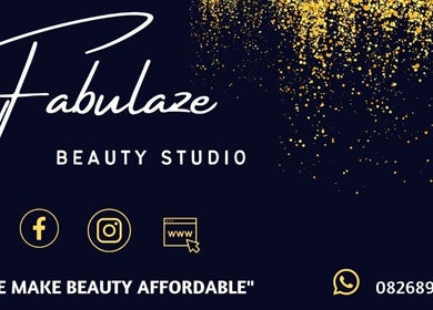 Fabulaze Beauty Studio logo with gold sparkles in Cape Town, Western Cape, ZA.