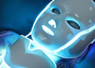 LED facial mask at Fabulaze Beauty Studio in Cape Town, Western Cape, ZA offering rejuvenating skincare treatments.