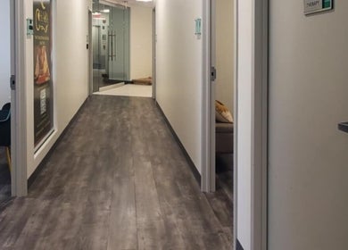 Calm hallway at Chaba Thai Massage LLC in Bethesda, MD, US, featuring modern decor and inviting therapy rooms.