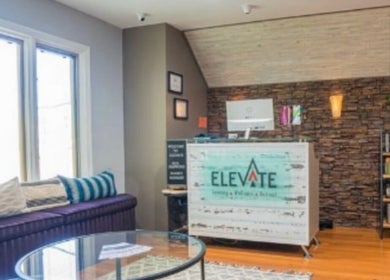 Reception at Elevate tanning and wellness with Tan'd by Alena in Mamaroneck, New York, US, showcasing a modern vibe.