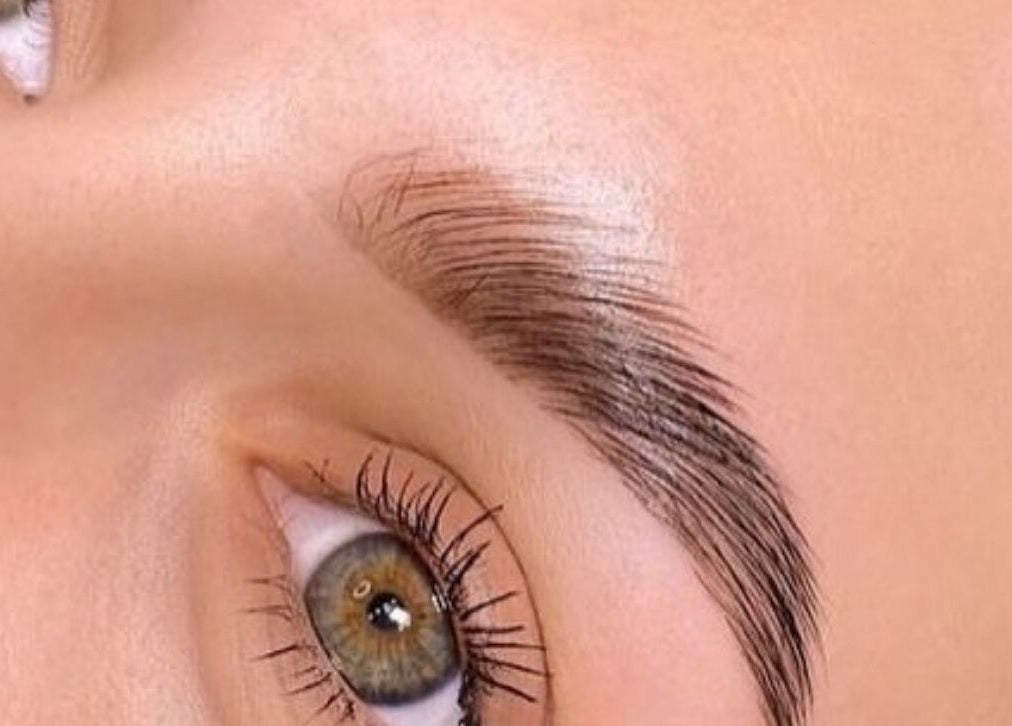 Close-up of perfectly groomed eyebrow at Lash and Spa ByNeda, Vienna, VA, US.