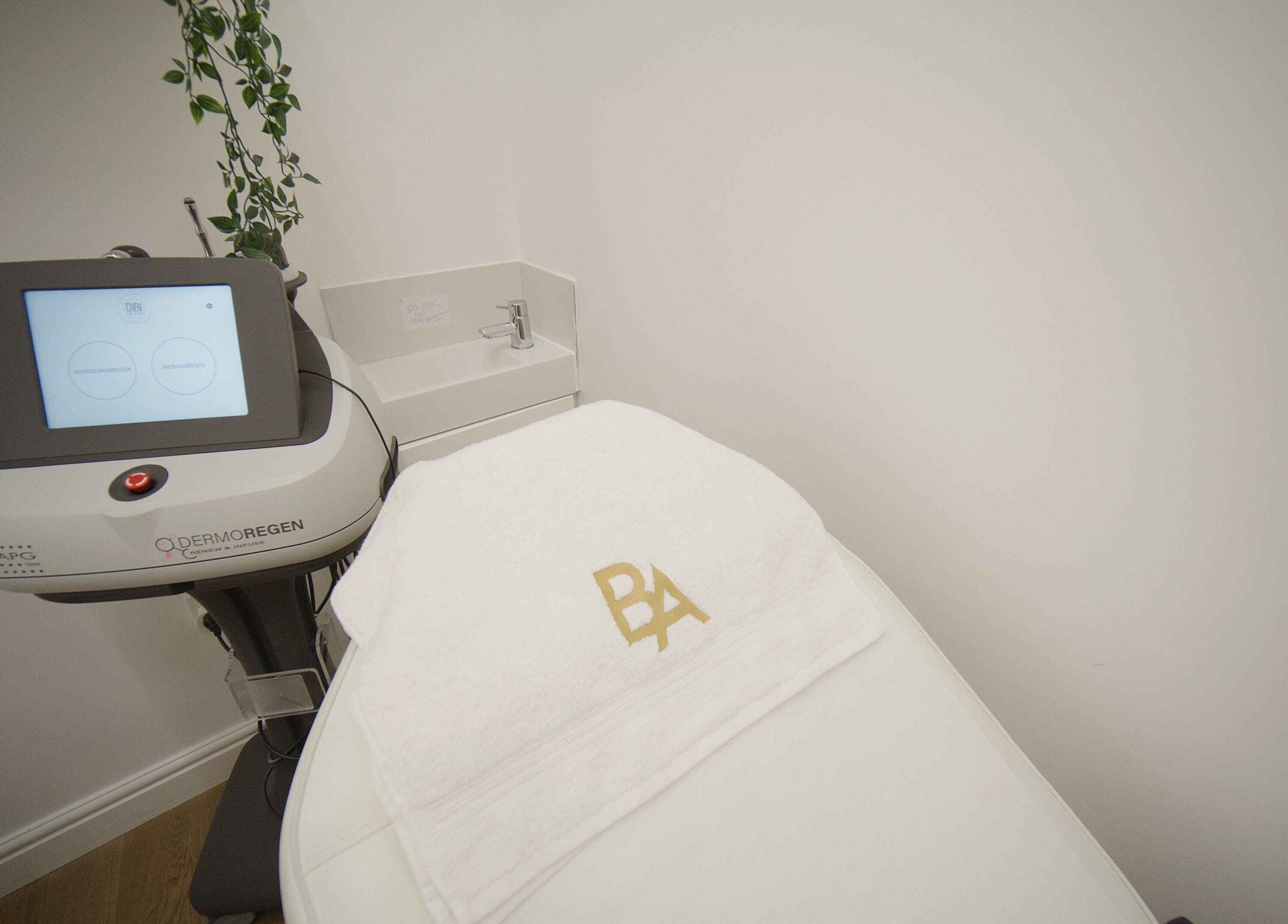 Treatment room at Beauty Advance Skin & Laser Clinic, Cardiff, Wales, GB with laser equipment.