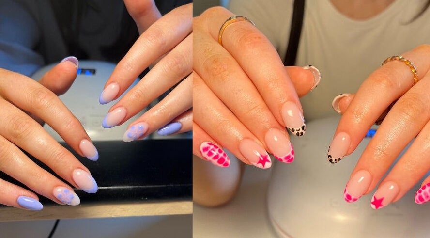 Colorful nail art designs at Nails by Sadhbh, Claremorris, IE, showcasing creative and trendy styles.