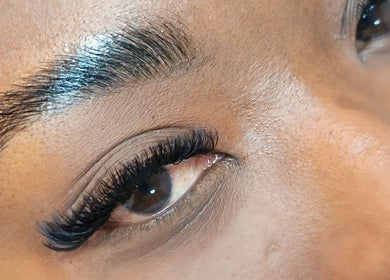 Close-up of elegant eyelash extension at Salon@735 in Pretoria, Gauteng, ZA.