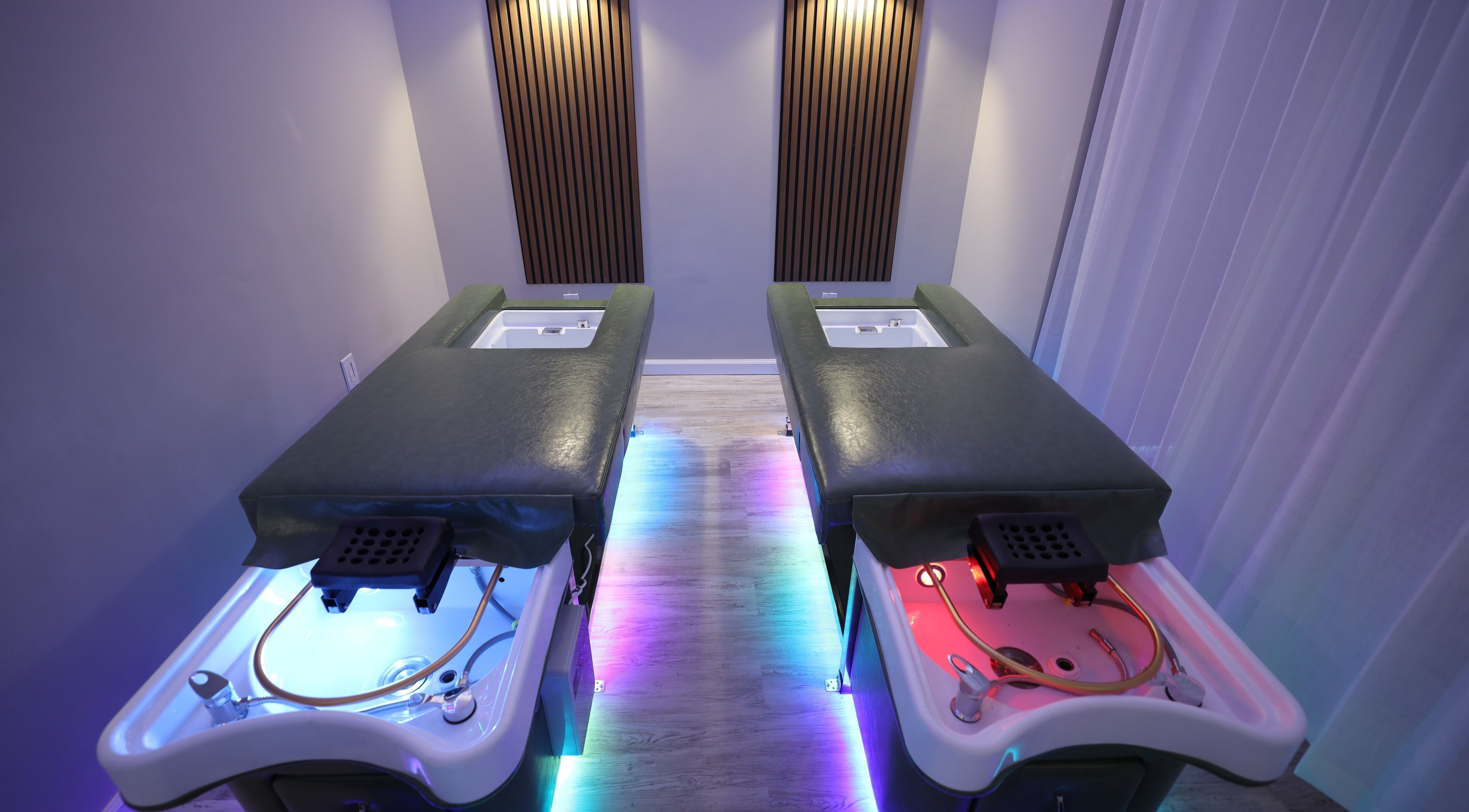 Relaxing spa beds at Above the Shoulders Below the Knees SPA in Marietta, Georgia, US offer comfort and tranquility.