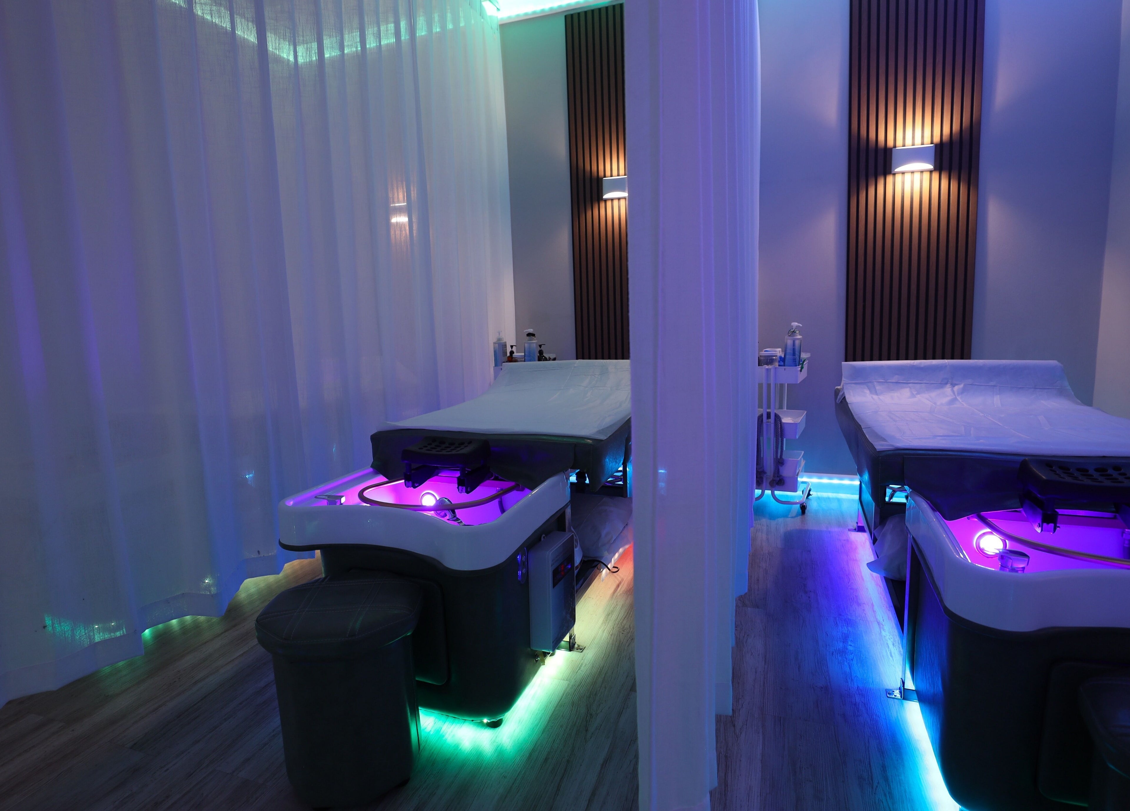 Tranquil treatment room at Above the Shoulders Below the Knees SPA, Marietta, Georgia, US.