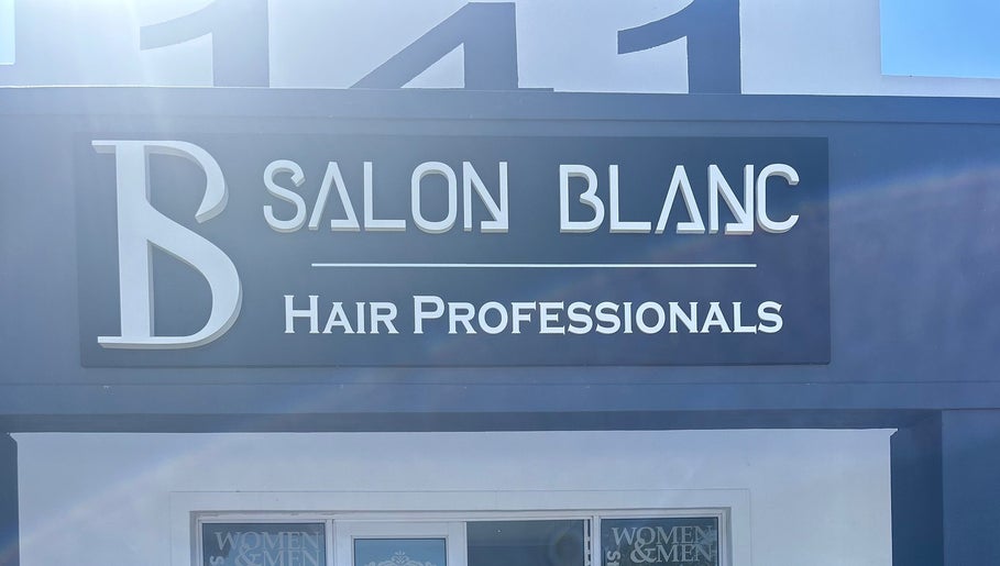 Front signage of Salon Blanc, Cape Town, Western Cape, ZA, showcasing its professional branding.
