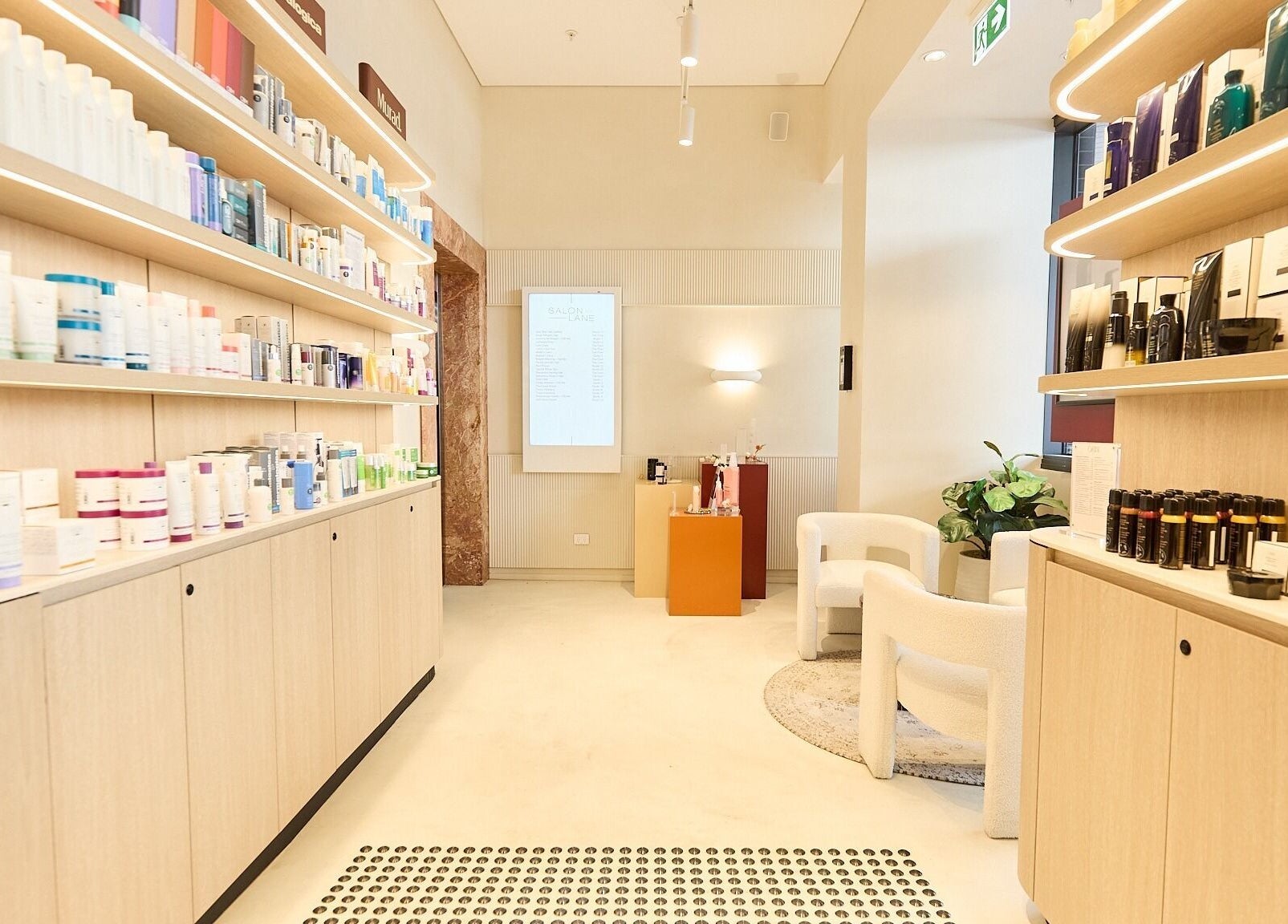 Elegant beauty product display at Cosmetics By Nurse Blake, Bondi Junction, New South Wales, AU.