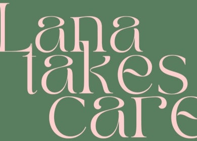 Lana Takes Care logo on green background. Beauty and wellness in Pretoria, Gauteng, ZA.
