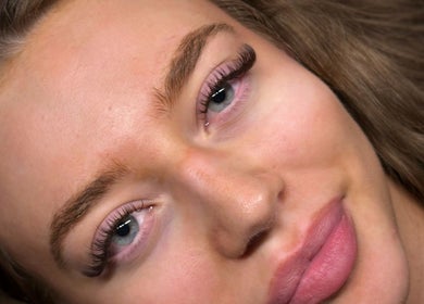 Close-up of eyelash extensions at AC Lashes, Chandler's Ford, England, GB, showcasing enhanced beauty.