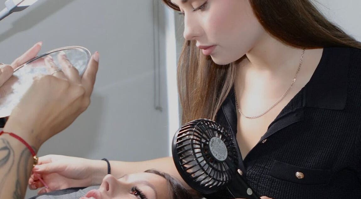 Lash artist crafting eyelashes at Valerie Lashes, Drummoyne, New South Wales, AU.