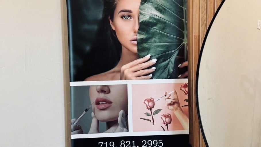 Elegant beauty poster at Defy RS, Pueblo West, Colorado, US showcasing skincare and wellness offerings.