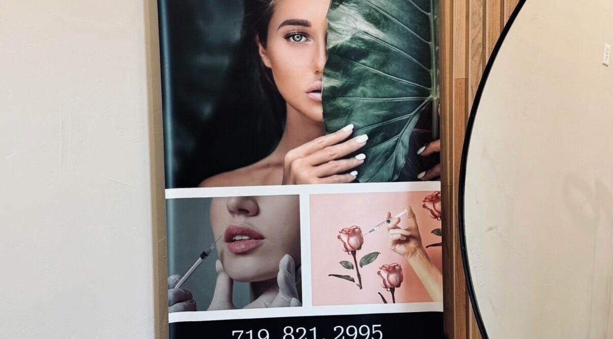Elegant beauty poster at Defy RS, Pueblo West, Colorado, US showcasing skincare and wellness offerings.