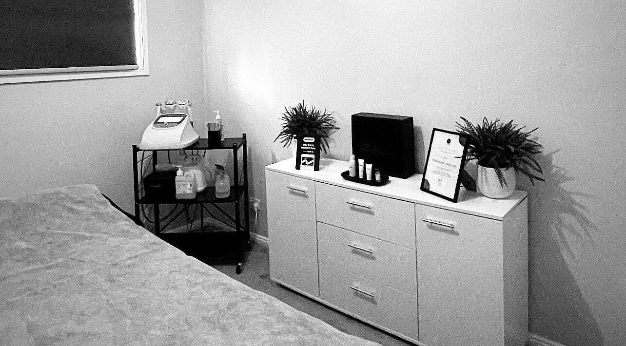 Notorious Beauty Co's treatment room in Gillieston Heights, New South Wales, AU, showcasing a calm and inviting space.