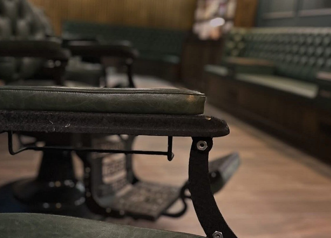 Luxury leather barber chairs at il-Mustaċċun Barber, Ħal Lija, MT. Classic elegance meets modern comfort.