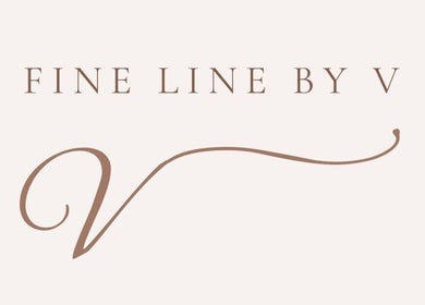 Elegant logo for Fine Line By V, a beauty venue in Long Eaton, England, GB.