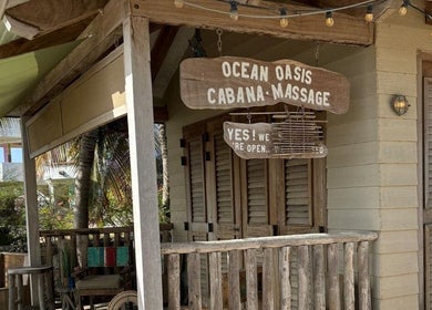 Ocean Oasis massage cabana at MG Organic Spa in Kralendijk, Bonaire, BQ, offering tranquil wellness retreats.