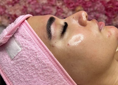 Relaxing facial treatment at My Beauty Lounge, London, England, GB, enhancing skin with a serene glow.