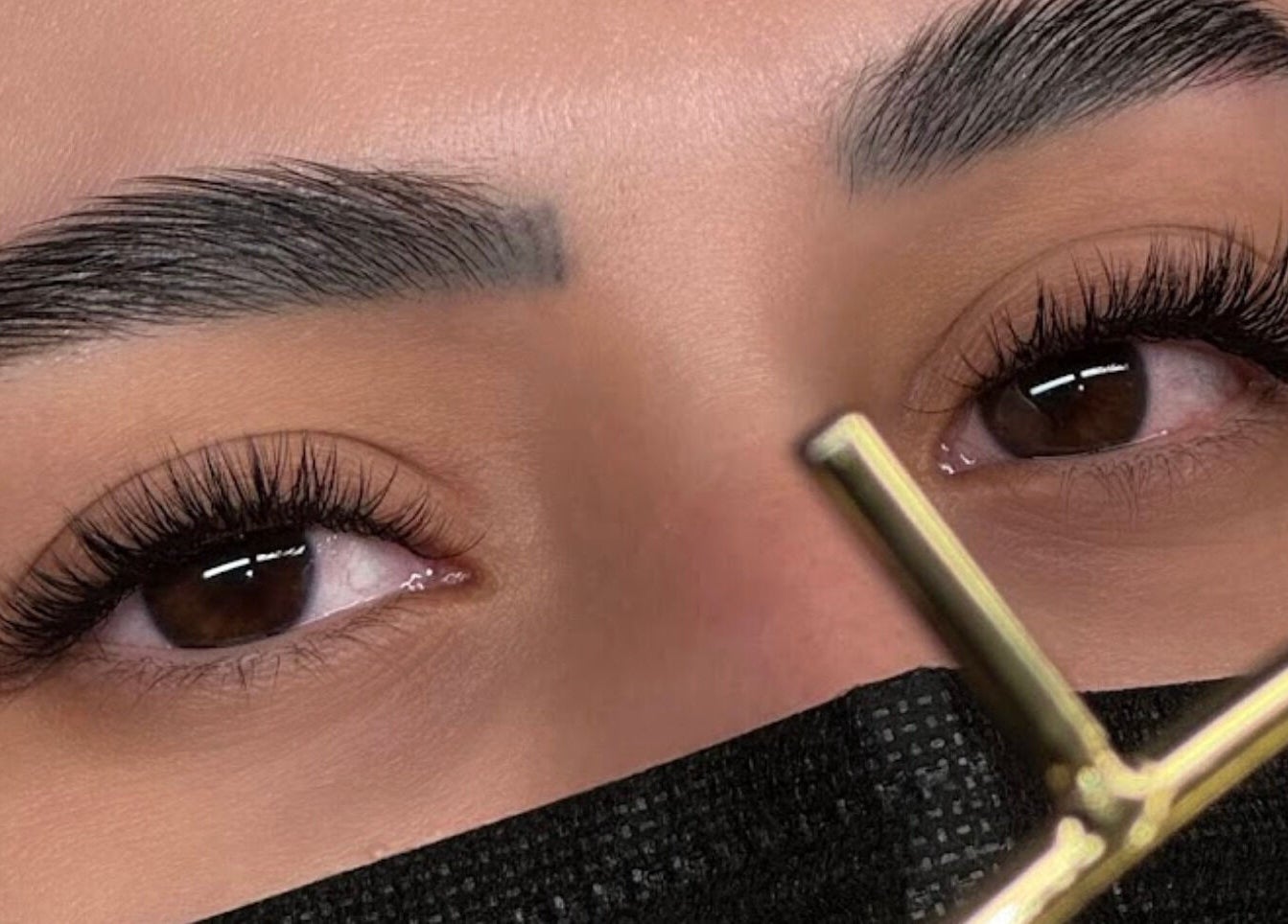 Close-up of styled lashes and brows at Lashes&Co., الرياض, منطقة الرياض, SA, showcasing beauty expertise.
