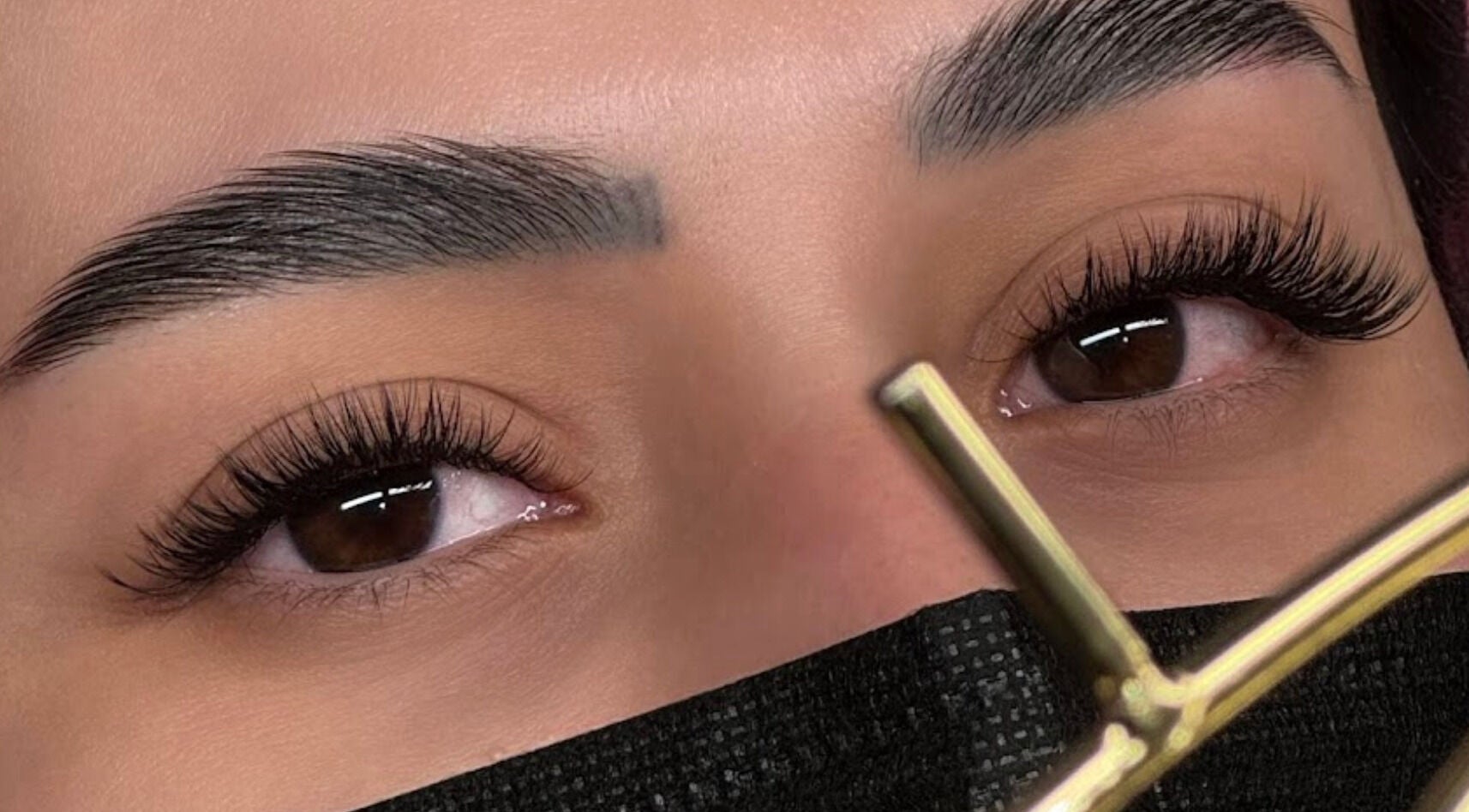 Close-up of styled lashes and brows at Lashes&Co., الرياض, منطقة الرياض, SA, showcasing beauty expertise.