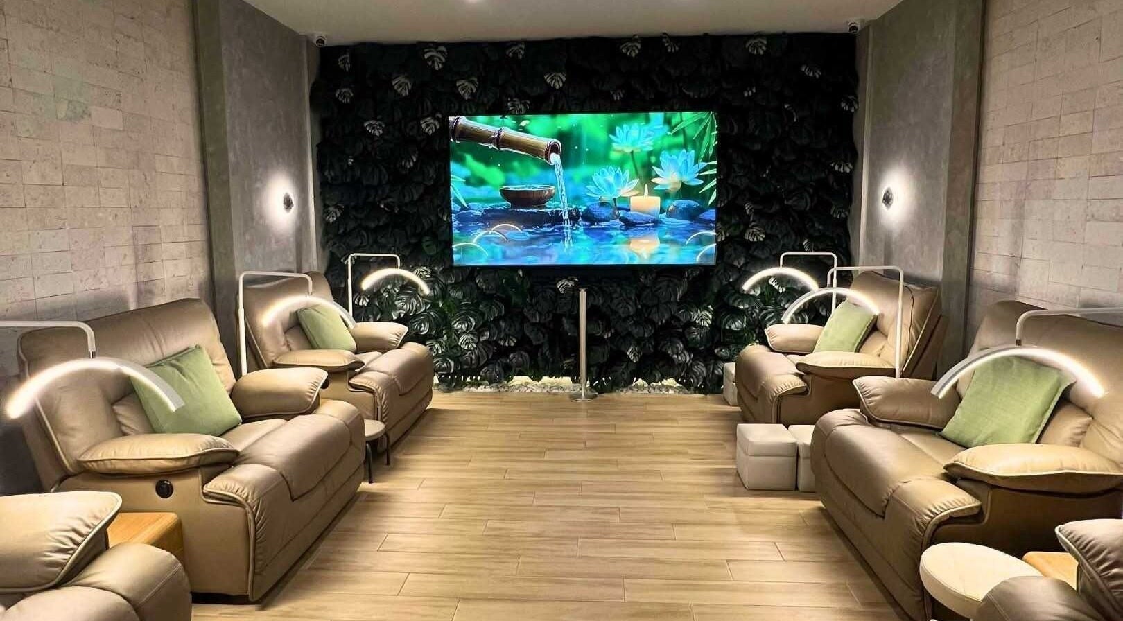 Relax in plush reclining chairs at Oona Calming & Wellness Spa, Baliwag, Central Luzon, PH for tranquility.