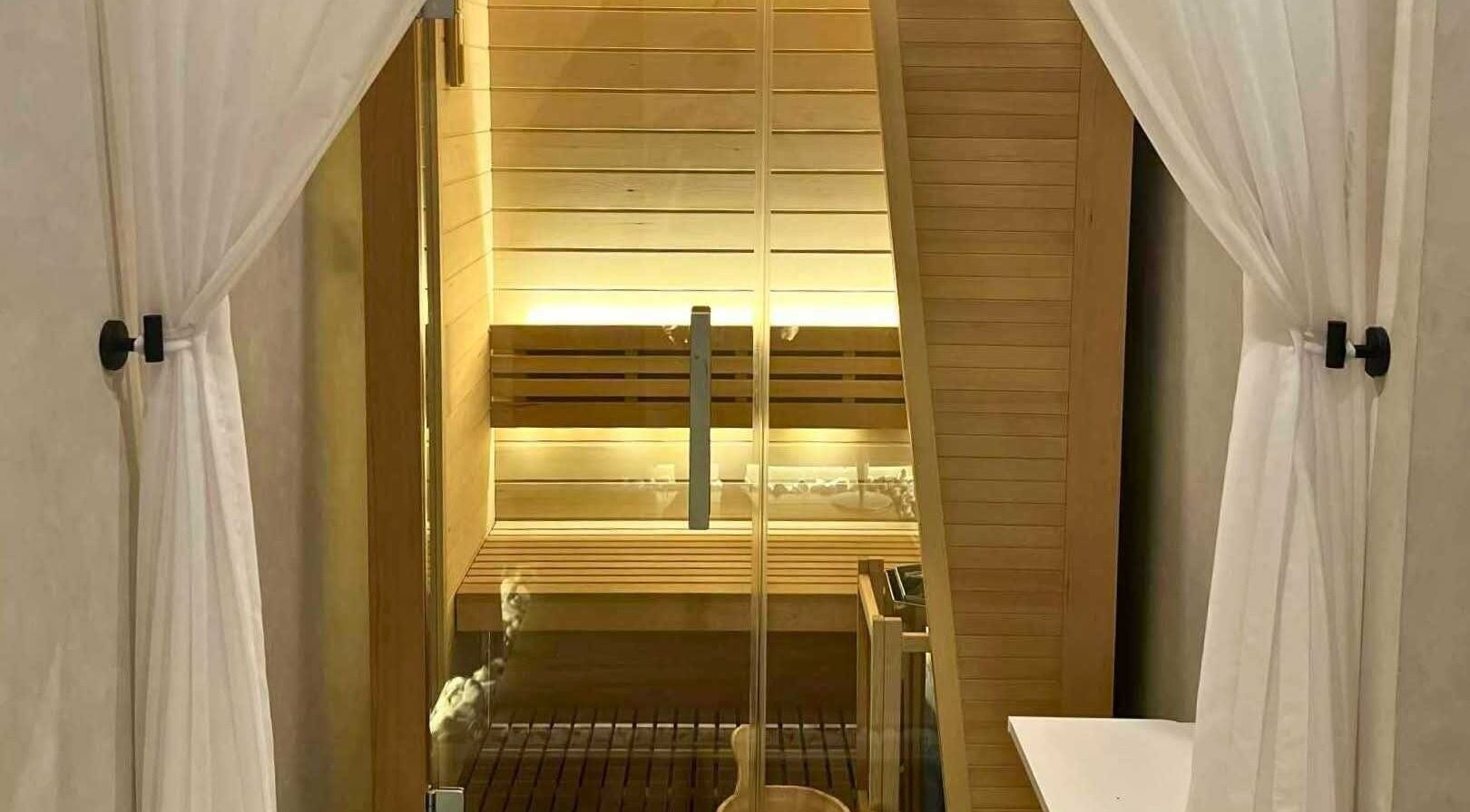 Luxurious sauna room at Oona Calming & Wellness Spa in Baliwag, Central Luzon, PH offering ultimate relaxation.