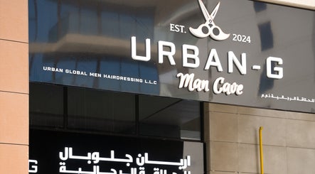 Urban Global Barbershop sign, Abu Dhabi, Abu Dhabi, AE. Stylish and modern exterior view.