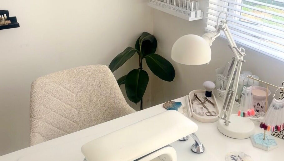 Elegant nail station at Hayley Lauren Makeup & Beauty in Featherstone, England, GB.