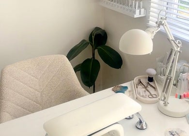 Elegant nail station at Hayley Lauren Makeup & Beauty in Featherstone, England, GB.