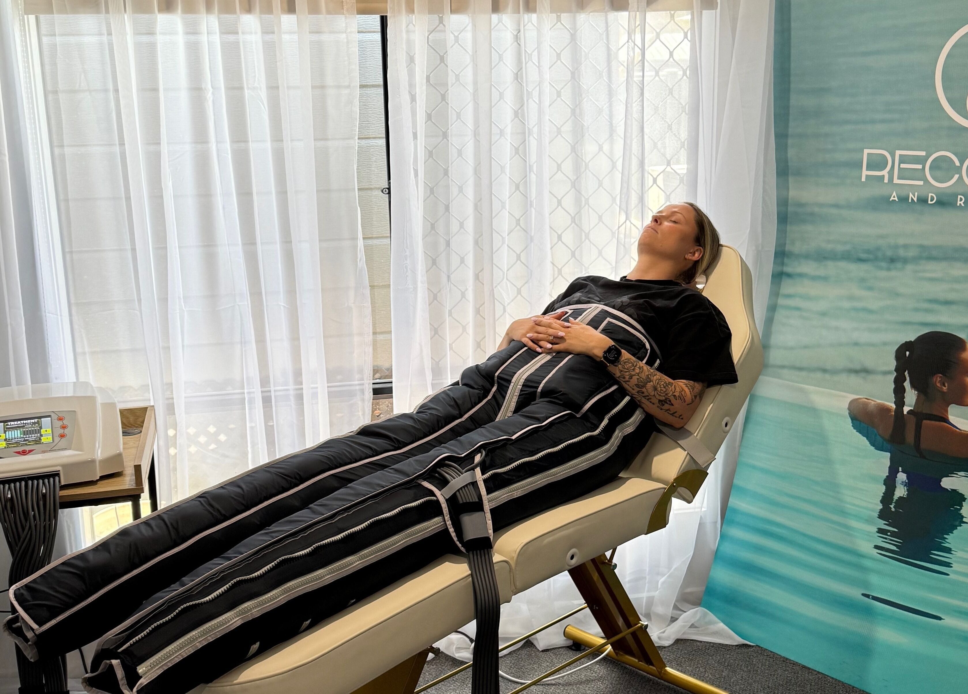 Person relaxing during wellness therapy at Recover and Refresh, Grafton, New South Wales, AU.