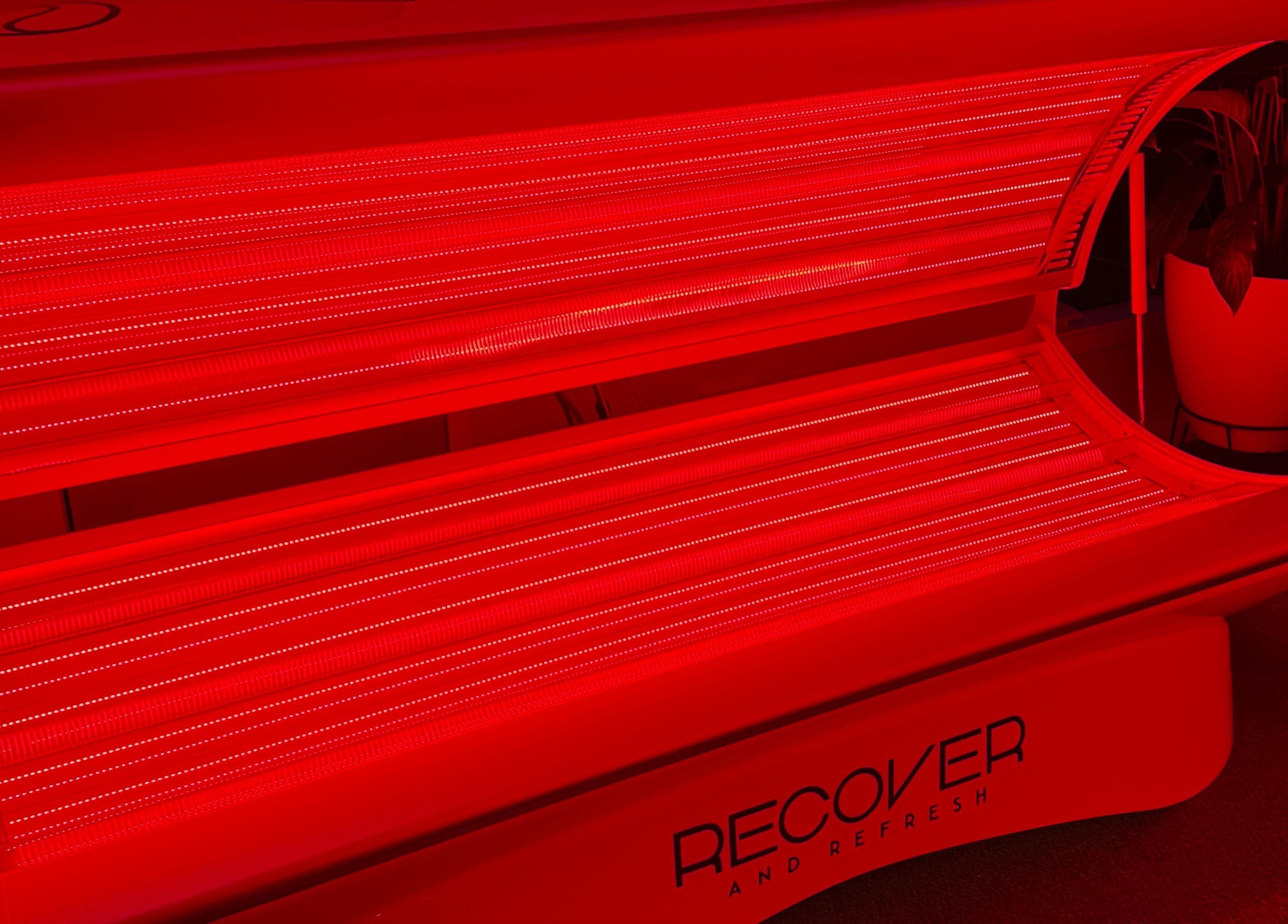 Red light therapy bed at Recover and Refresh, Grafton, New South Wales, AU for wellness treatments.