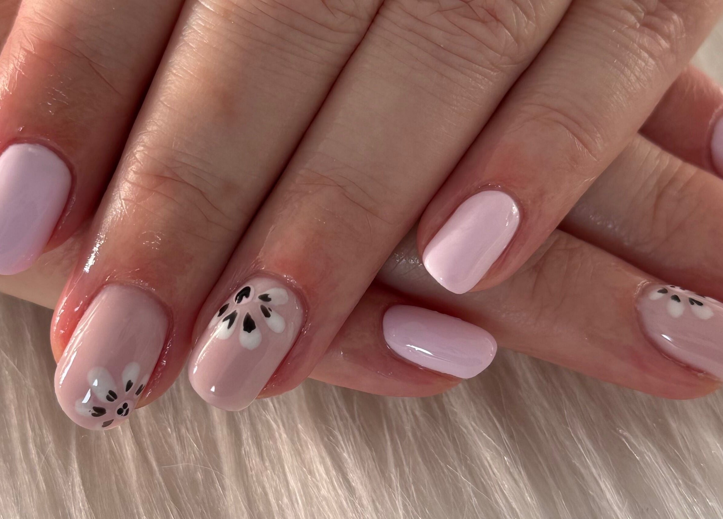 Elegant nail art with floral design at Creative Touch by RK, Tauranga, Bay of Plenty, NZ.