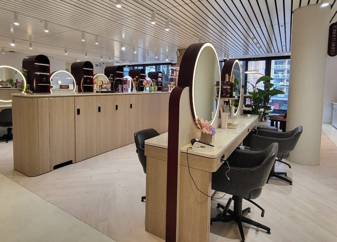 Contemporary styling stations at Jazz Man Hair Gallery, Bondi Junction, New South Wales, AU.