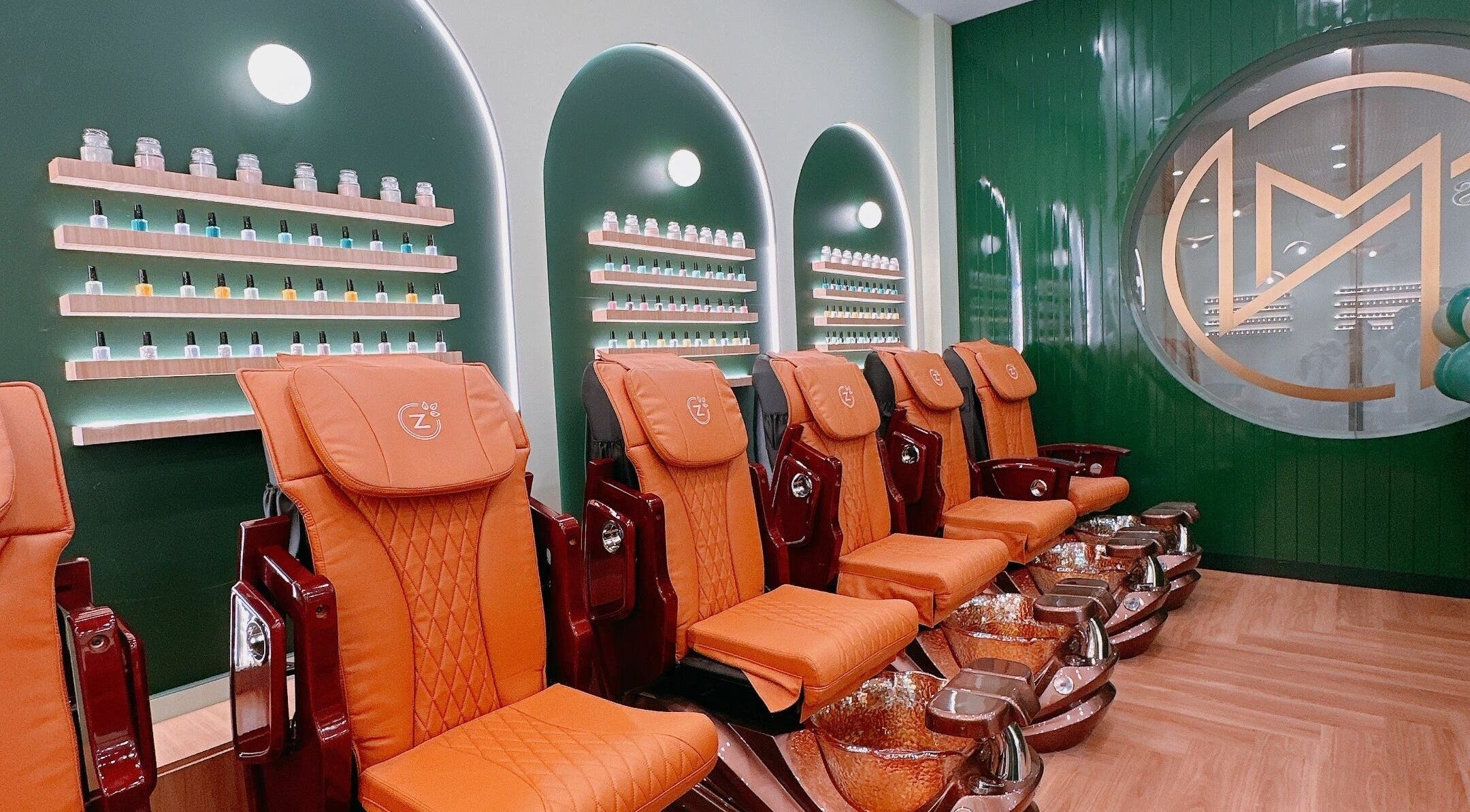 Luxurious pedicure chairs at Milano Nails Southland, Melbourne, Victoria, AU, offering top-notch nail spa services.