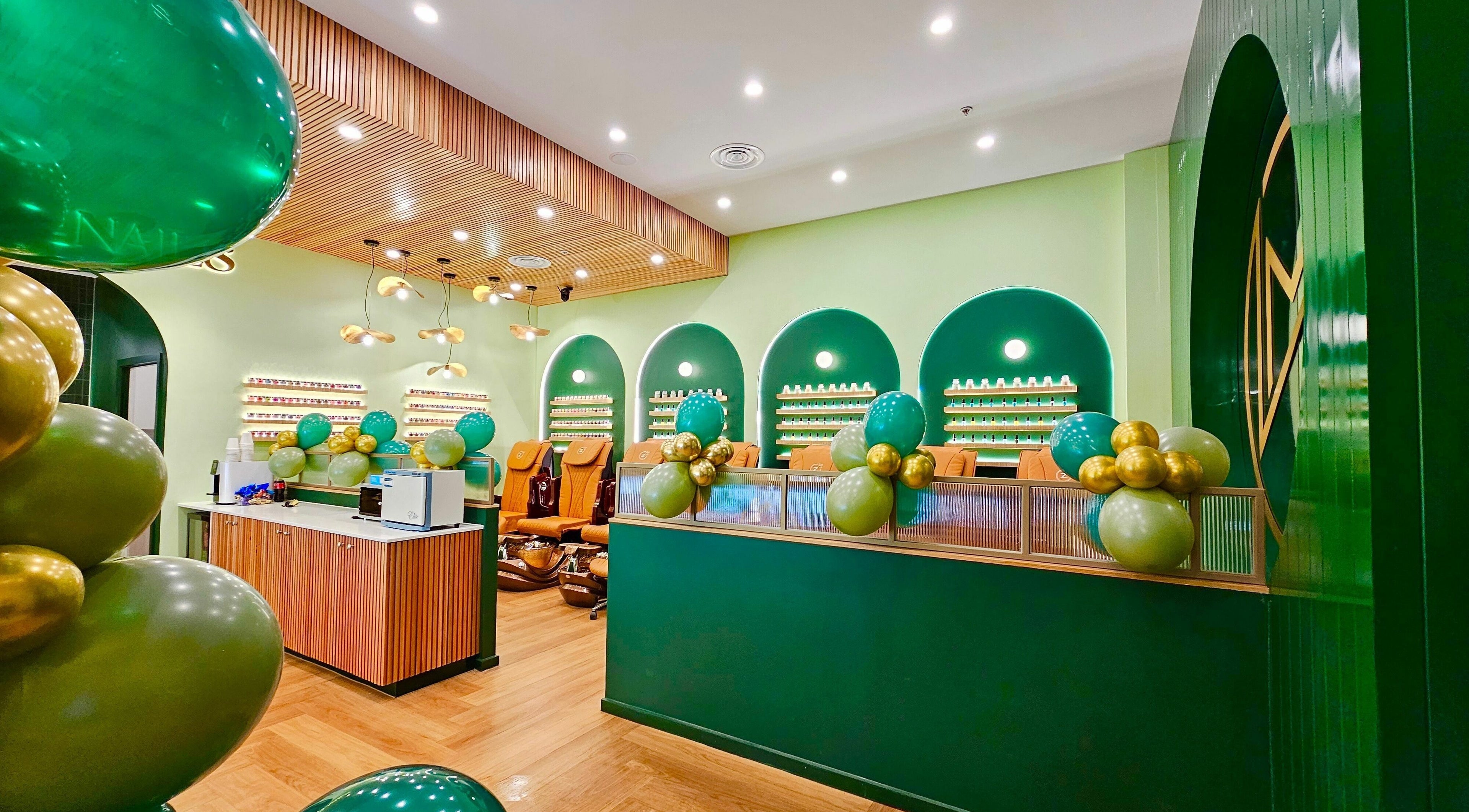Bright and inviting interior of Milano Nails Southland in Melbourne, Victoria, AU, adorned with vibrant decor.