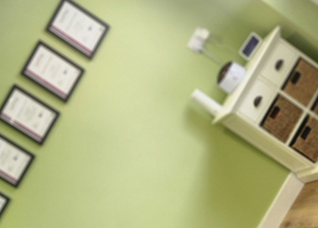 Wall of accredited certificates at Cherry Tree Beauty in Yaxley, England, GB, showcasing professional expertise.