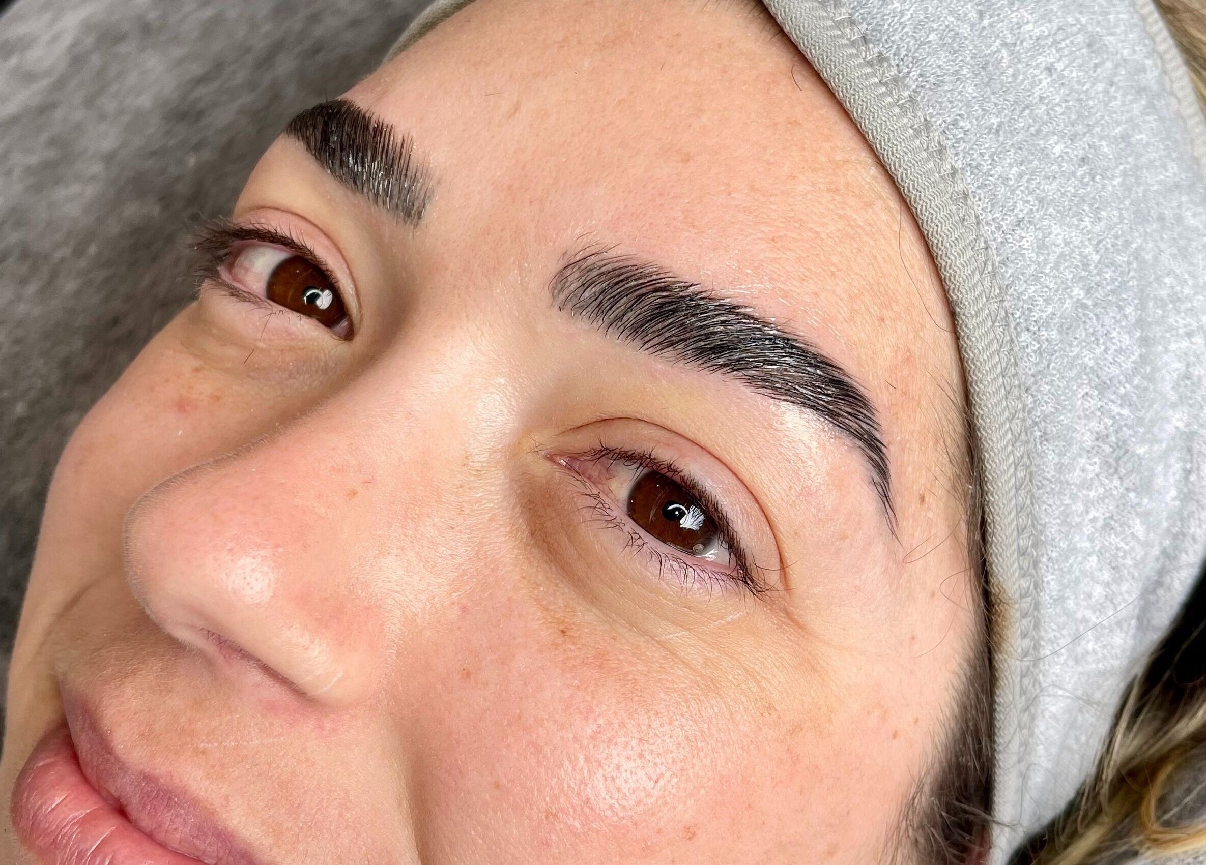 Close-up of well-groomed eyebrows at All You Eyebrows, Dublin, County Dublin, IE.