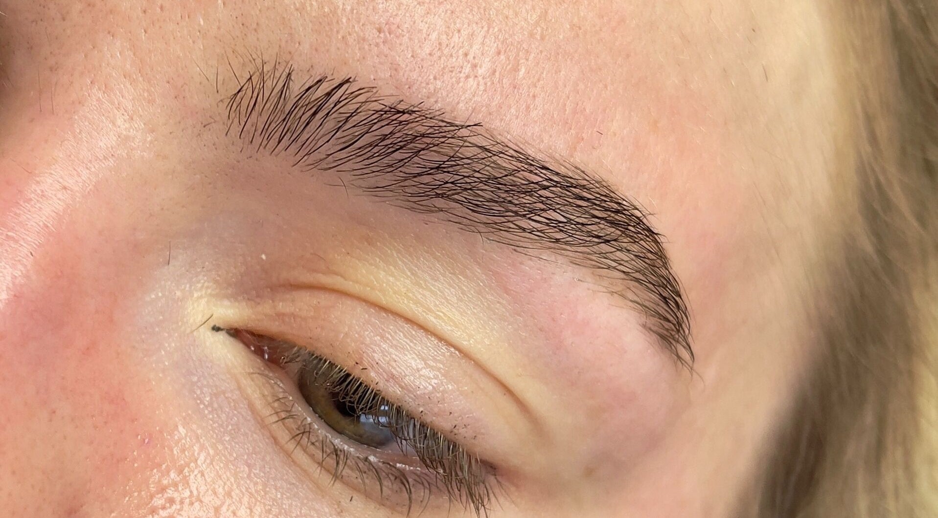 Close-up of a perfectly shaped eyebrow at All You Eyebrows, Dublin, County Dublin, IE.