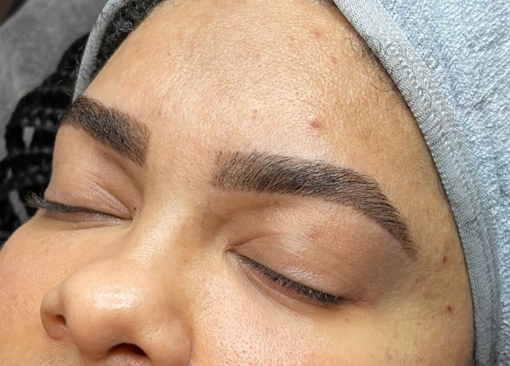Close-up of expertly shaped eyebrows at All You Eyebrows, Dublin, County Dublin, IE.