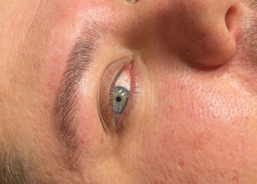 Close-up of a precisely groomed eyebrow at All You Eyebrows, Dublin, County Dublin, IE.