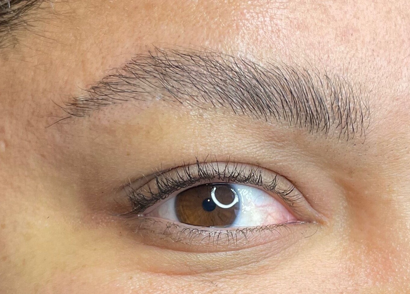 Close-up of a perfectly shaped eyebrow at All You Eyebrows, Dublin, County Dublin, IE.