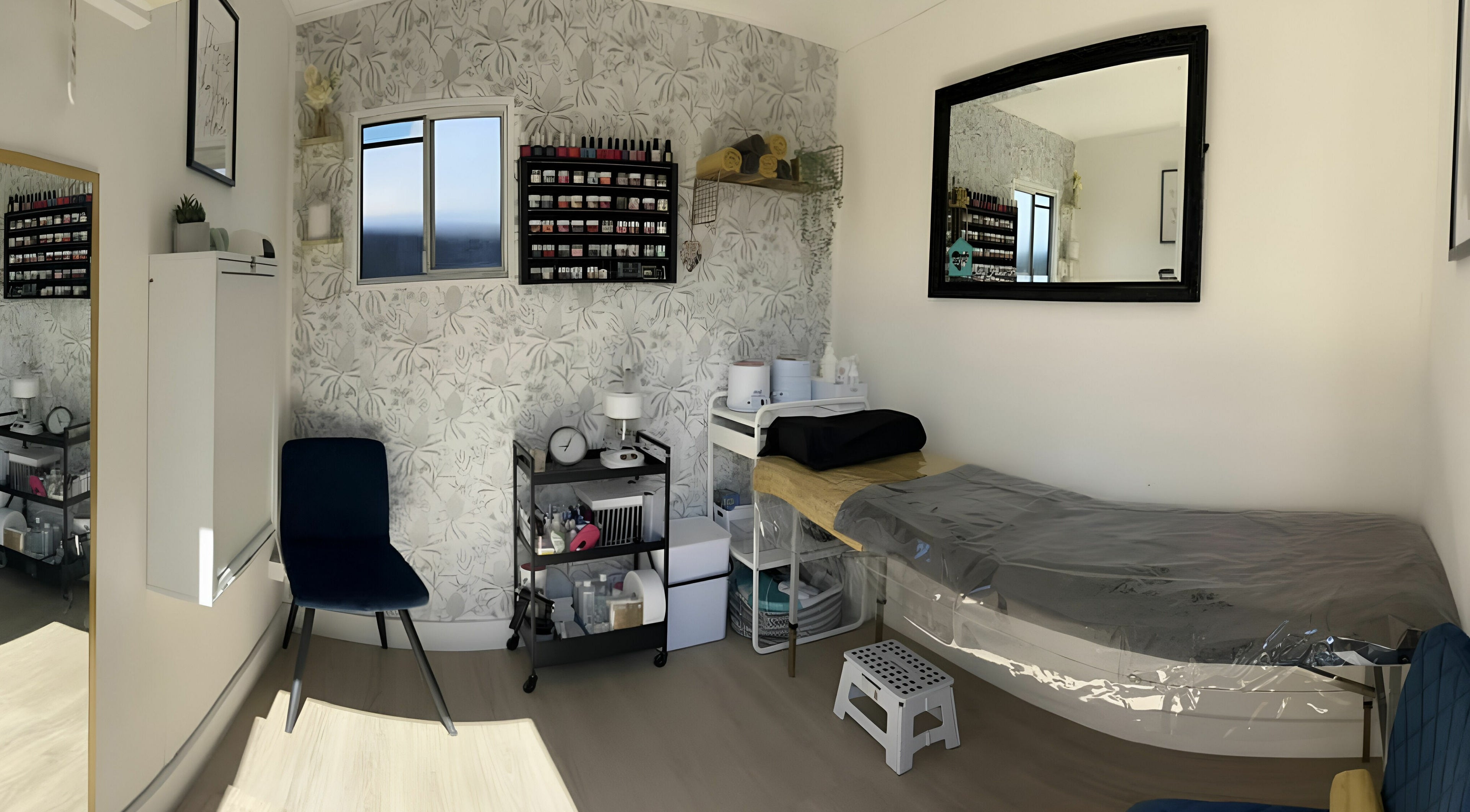 Relaxing treatment room at Cubby House Beauty in Upper Coomera, Queensland, AU, showcasing elegant decor.