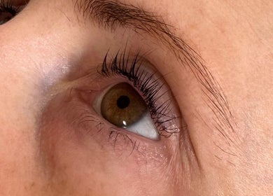 Closeup of lush lashes at HB Beauty Bar, Houghton Regis, England, GB.