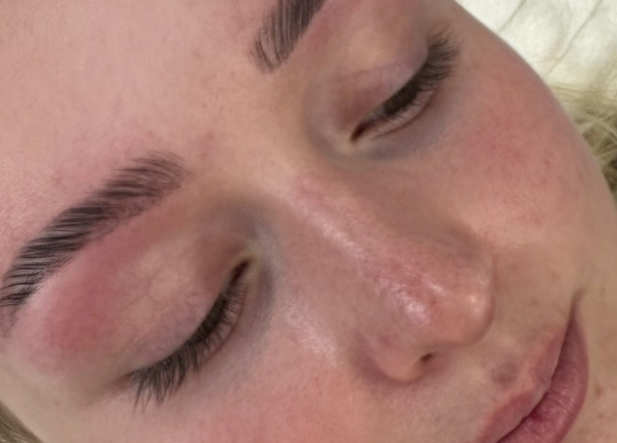 Close-up of styled eyebrows at Your Nail Tech Anna Jones, Middle Rasen, England, GB.